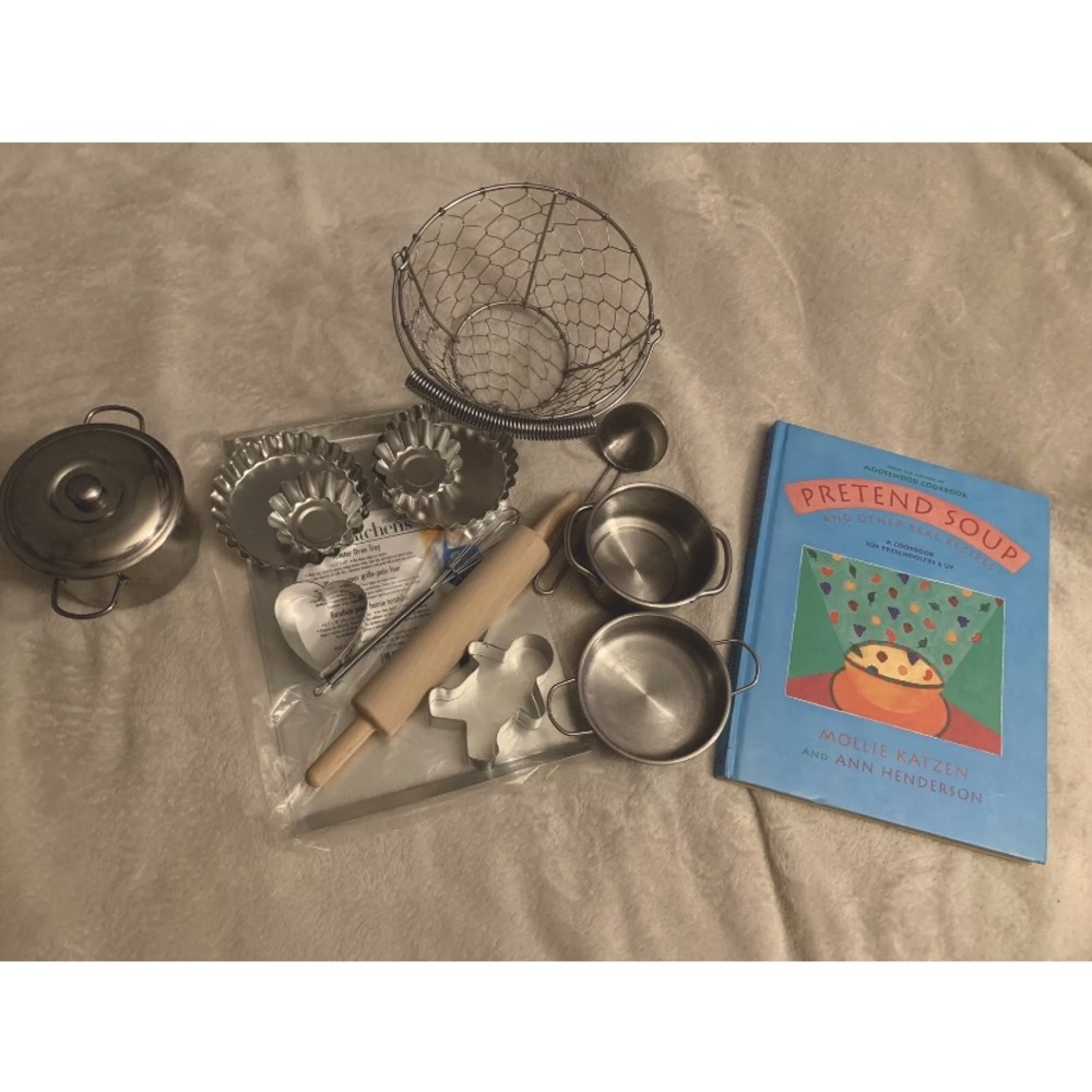 Pretend Soup and Other Real Recipes & stainless steel baking/cooking items